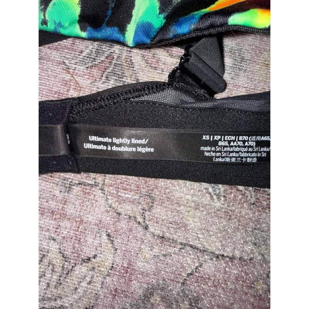 PINK Victoria's Secret Ultimate Lightly Lined Sports Bra Neon Tie Dye XS Workout